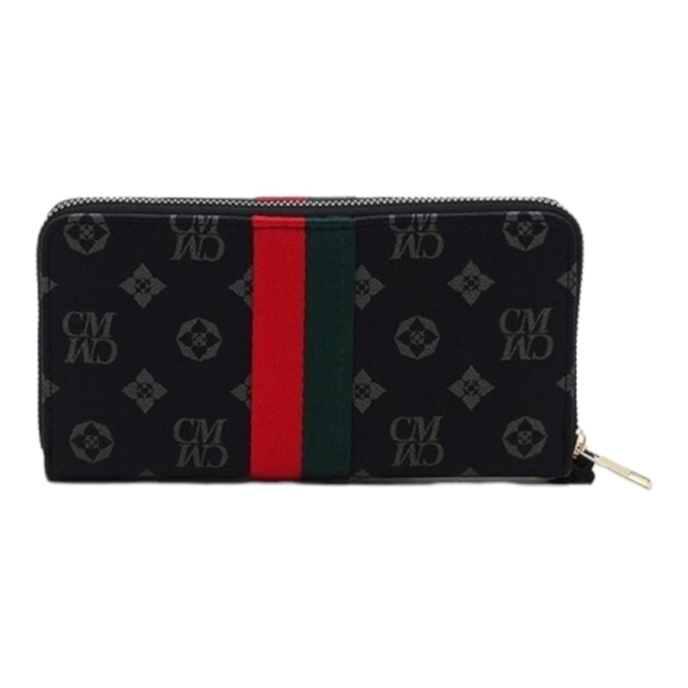 🔥 NWT🔥Queen Bee Stripe Monogram Wallet Black/Gray - Picture 3 of 3